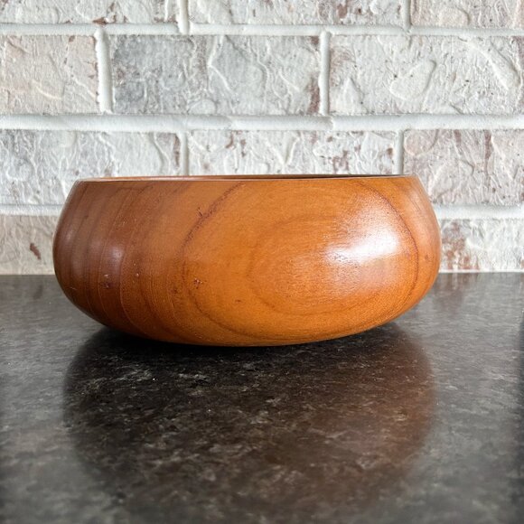 Vintage Teak Wooden Salad Bowl, Teak Salad Bowl, Midcentury Wooden Bowl - Picture 1 of 5